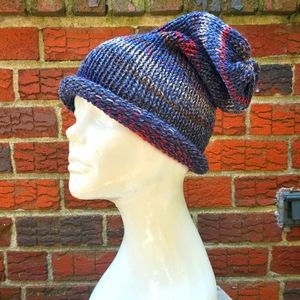 Handmade Hat: knit multi color warm slouchy